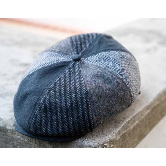 Casquette Essen Patchwork Laine Gris & Noir- Traclet