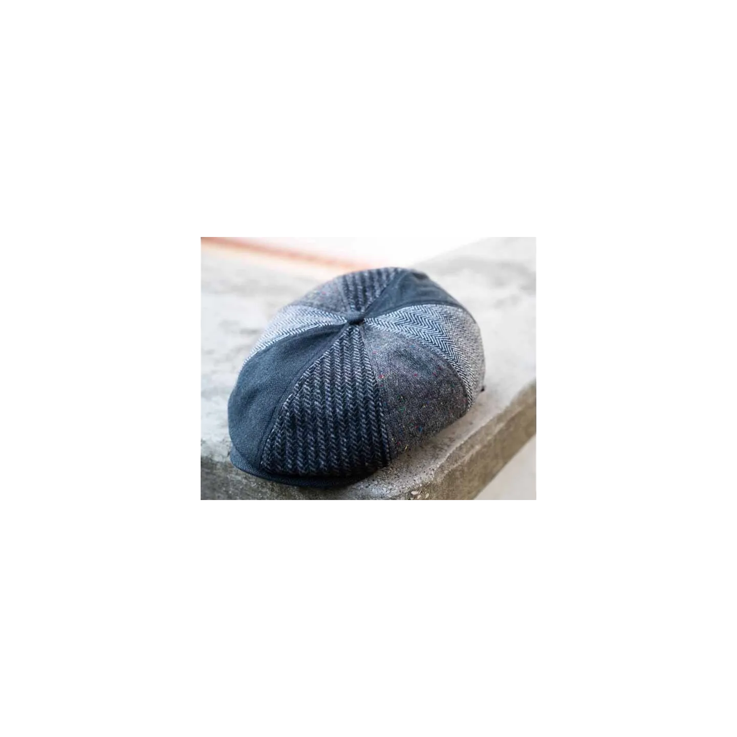 Casquette Hatteras Essen Patchwork Laine Gris & Noir- Traclet  Reference : 6184 | Chapellerie Traclet