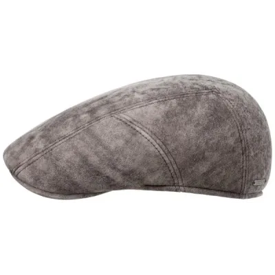 Duck Bill Cap Lambskin Grey Leather - Stetson Reference: 13053 | Chapellerie Traclet