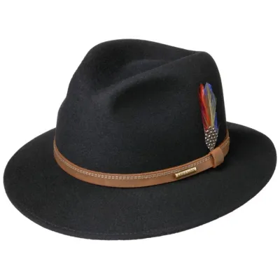 Chapeau Traveller Ortenzo Feutre Laine Noir - Stetson