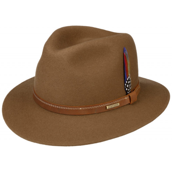 Traveller Ortenzo Brown/Beige Wool Felt Hat - Stetson