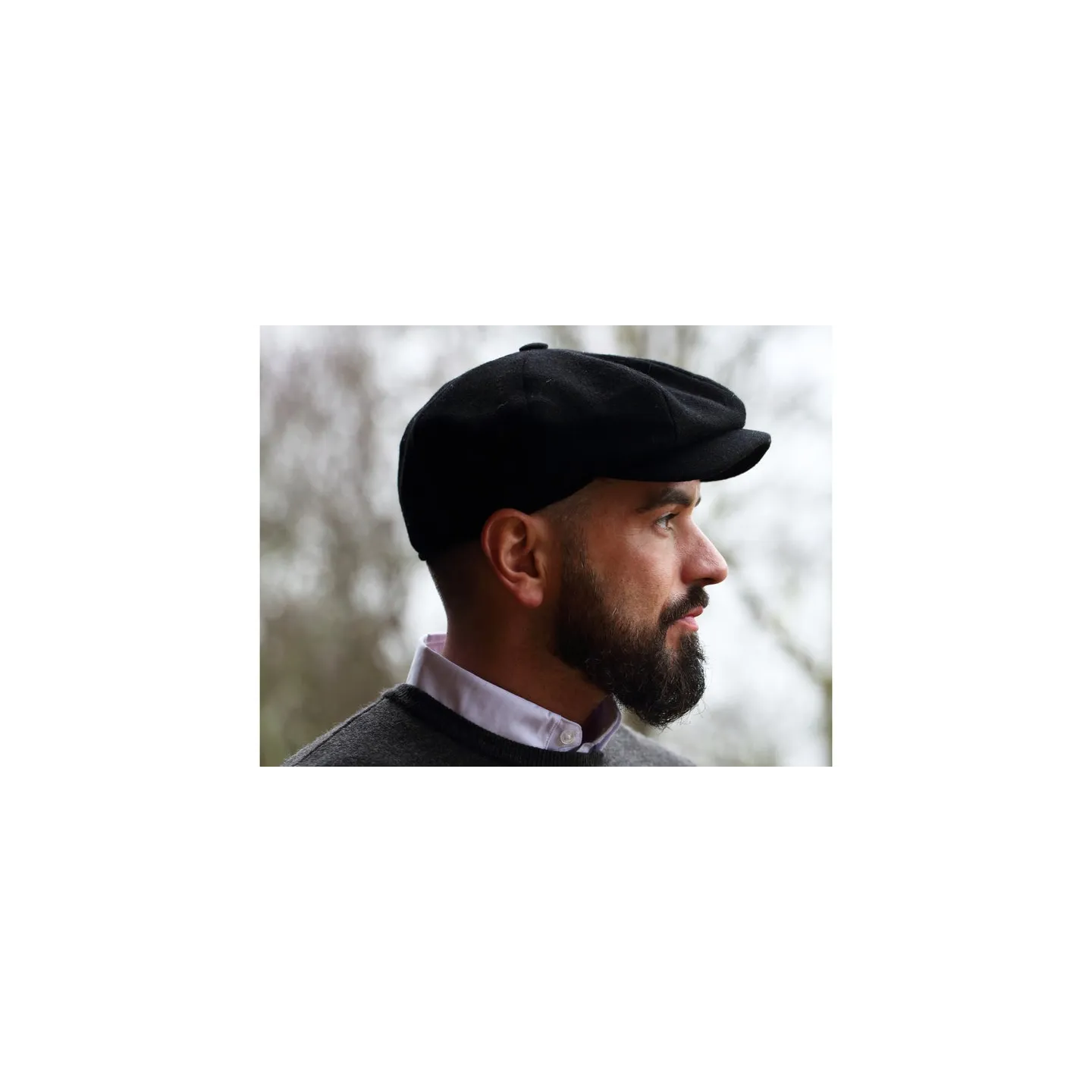 JP Black Wool Tweed Cap - Hanna Hats Reference: 14303| Chapellerie Traclet