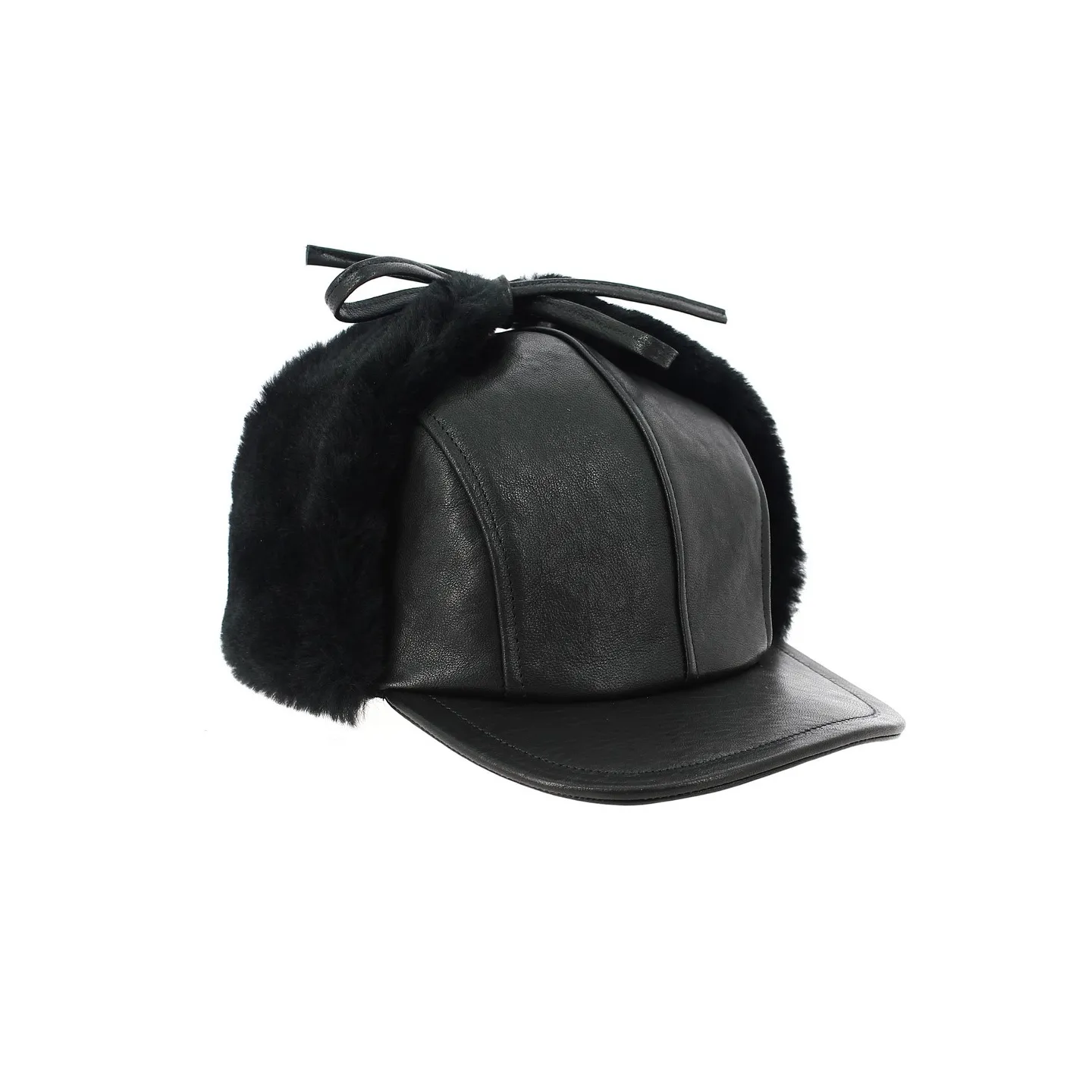 Adventurer Cap / Ushanka Leather & Sheepskin Brown - Traclet Reference: 7818 | Traclet Millinery