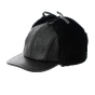 Adventurer Cap / Ushanka Leather & Sheepskin Black - Traclet