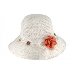Acquaviva white paper straw cloche hat - Traclet