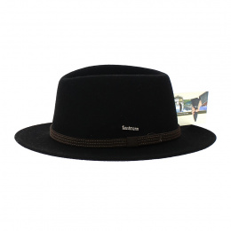 Fedora Le Falo Felt Wool Hat Black - Traclet