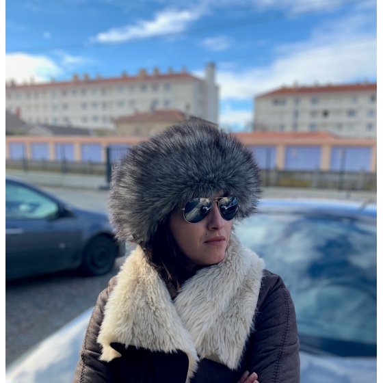 Toque cuir Irena Grise femme - Traclet