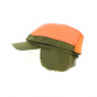 Reversible Khaki & Orange Earmuff Cap - Traclet