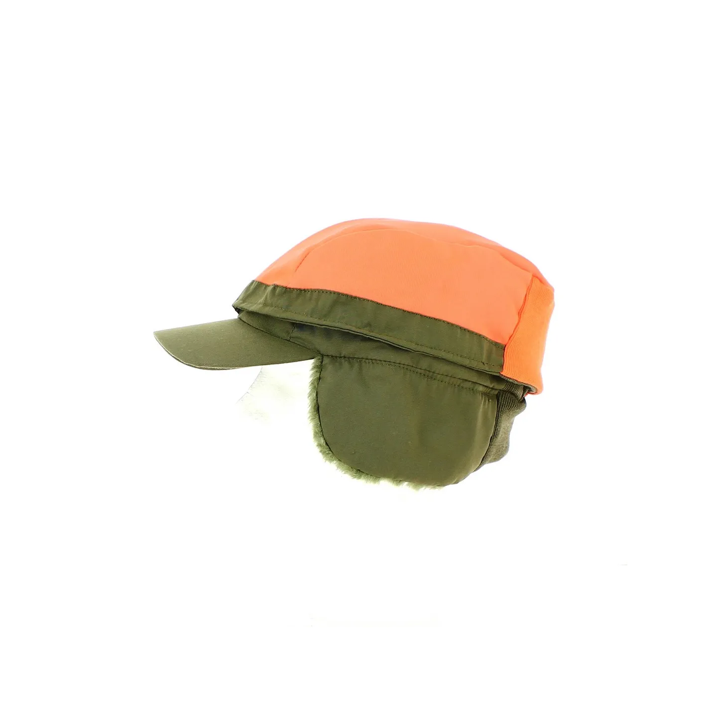 Reversible Khaki & Orange Earmuff Cap - Traclet