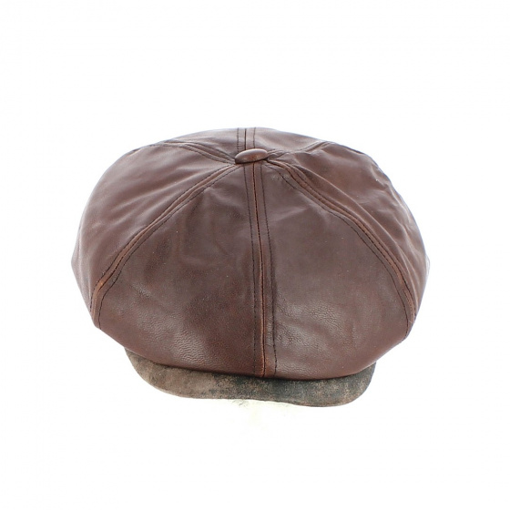 Casquette Hatteras Amorille Cuir Marron - Jaxon Casquette Hatteras Amorille Cuir Marron - Jaxon