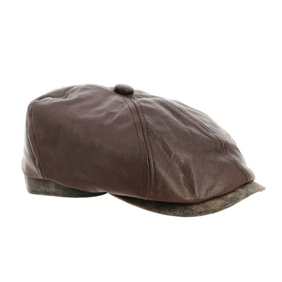 Brown Leather Amorille Cap - Traclet