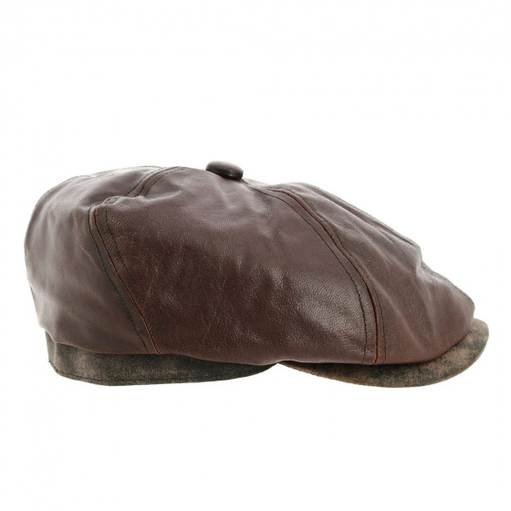 Brown Leather Amorille Cap - Traclet