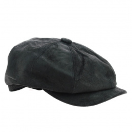 Hatteras Pico Leather Cap Black- Jaxon