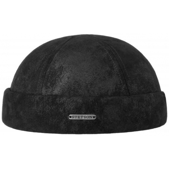Docker Leather Beige Beanie - Stetson Docker Leather Beige Beanie - Stetson