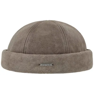 Bonnet Docker Cuir Beige - Stetson  Reference : 14371| Chapellerie Traclet