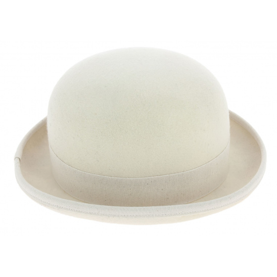 Chapeau Melon Feutre Laine Blanc - Traclet