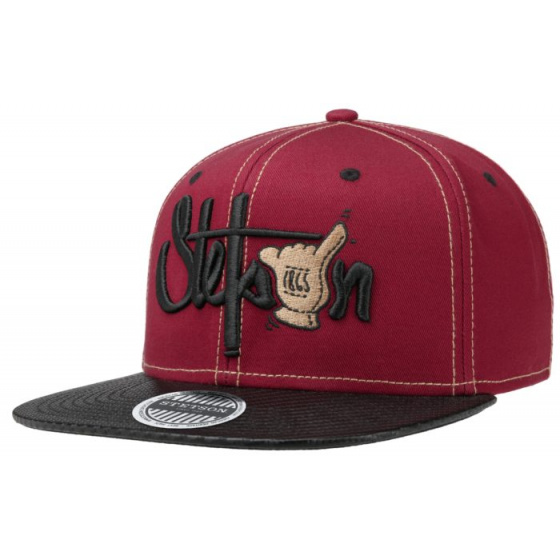 Shaka Flat Visor Snapback Cap Bordeaux - Stetson