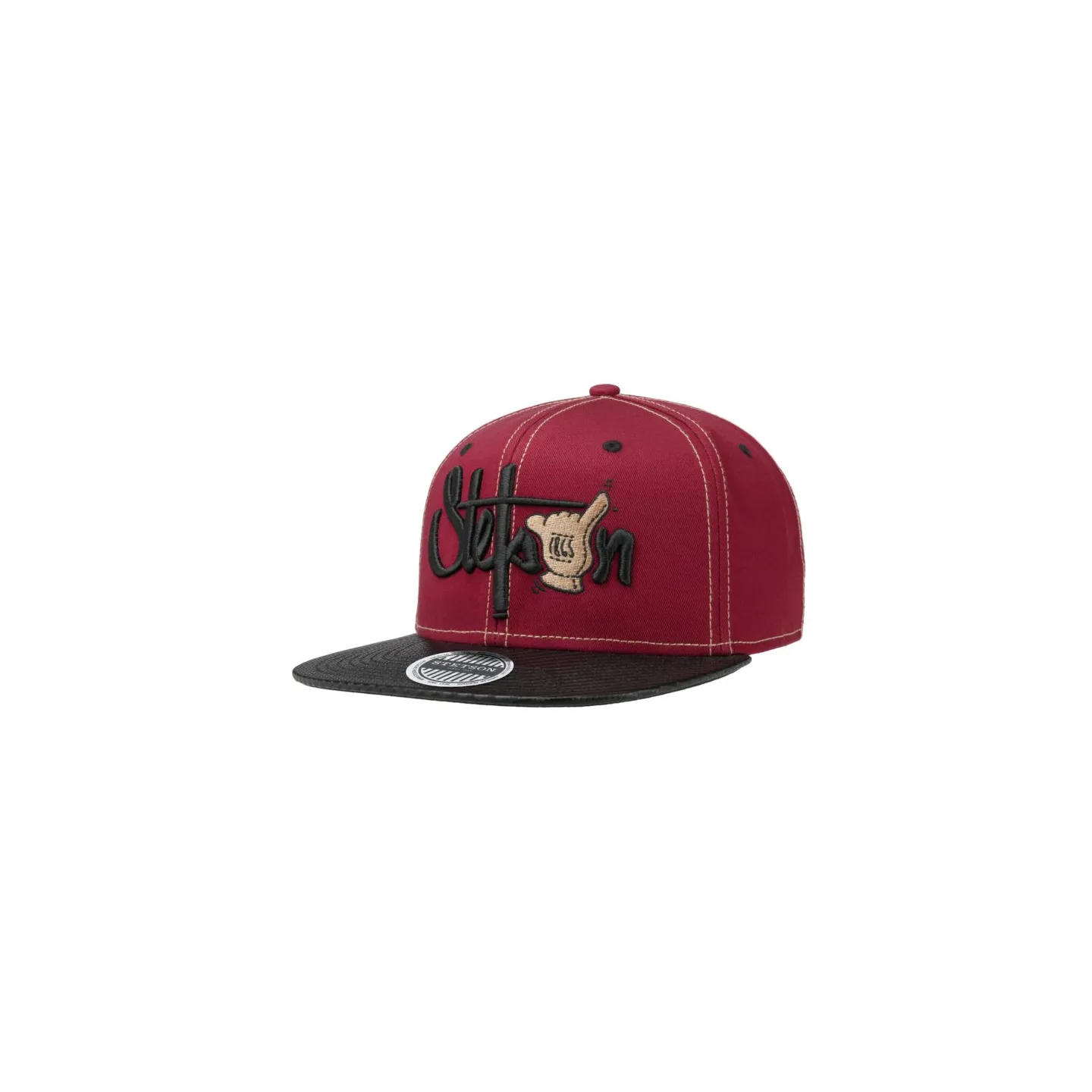 Casquette Snapback Shaka Visière Plate Bordeaux - Stetson