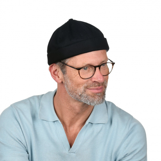 Bonnet Docker Seal Coton Noir - Herman