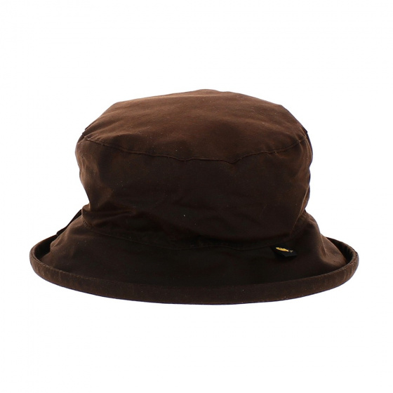 Chapeau cloche Coton Huilé Imperméable Marron - Hatman