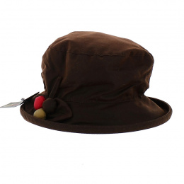 Waterproof Oiled Cotton Cloche Hat Brown - Hatman