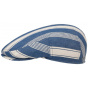 Navy Striped Linen Kent Flat Cap - Stetson