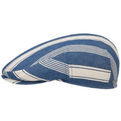 Casquette Plate Kent Lin à Rayures Marine - Stetson