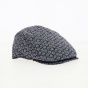 Bang Flat Cap with Navy Blue Flowers - Traclet