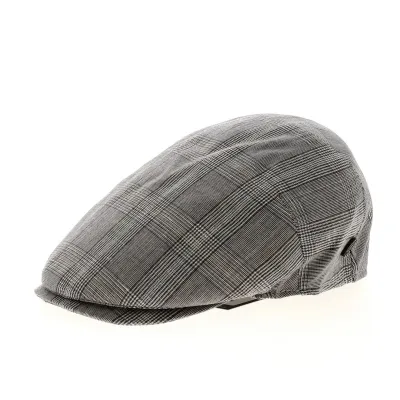 Casquette Plate Capri Grise à Carreaux - Traclet
