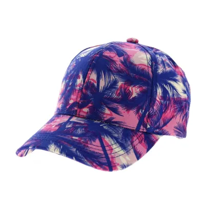 Casquette Baseball Palmier Bleu & Rose - Traclet