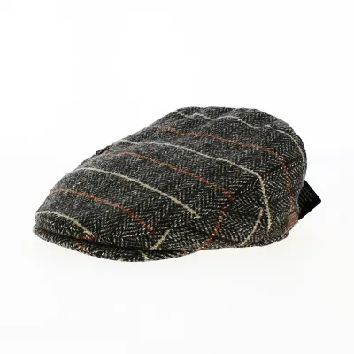 Casquette Plate à rayures Jacky Laine Camel - Traclet