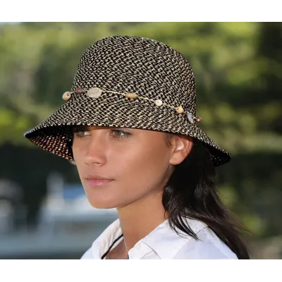 Chapeau Cloche Bohemian Gris & Beige - House Of Ord