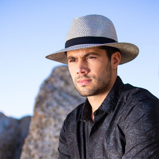 Chapeau Beau Fibres Naturelles Blanc & Noir - House Of Ord