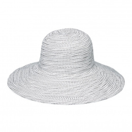 White scrunchie cap with black weight UPF 50+ - House Of Ord