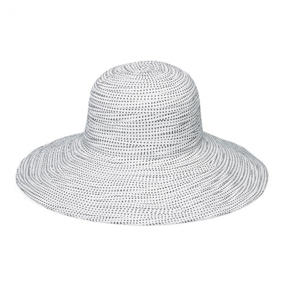 White scrunchie cap with black weight UPF 50+ - House Of Ord White scrunchie cap with black weight UPF 50+ - House Of Ord