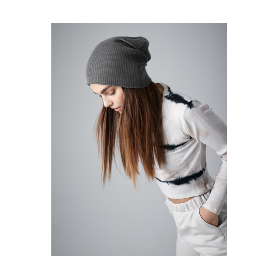 Gray Oversize Acrylic Beanie - Beechfield