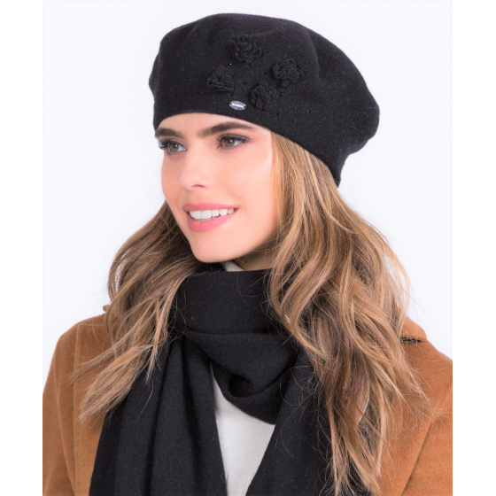 Women's Palata Wool Beret Black- Traclet