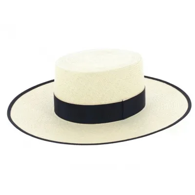 Cordobes Panama Hat Navy Ribbon