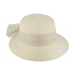 Aswan Straw Visor Cap White Paper - Traclet