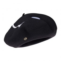 Black Smiley Basque Beret - Heritage by Laulhère