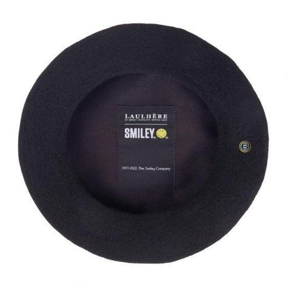 Black Smiley Basque Beret - Heritage by Laulhère