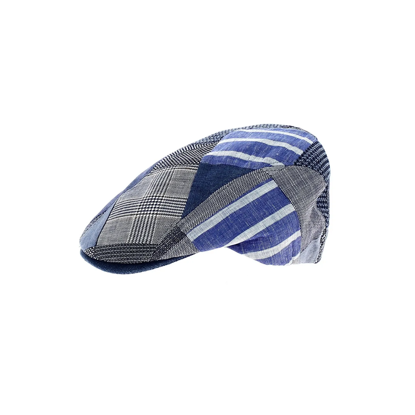 Daffy Patchwork Blue Flat Cap - Traclet