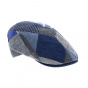 Daffy Patchwork Blue Flat Cap - Traclet