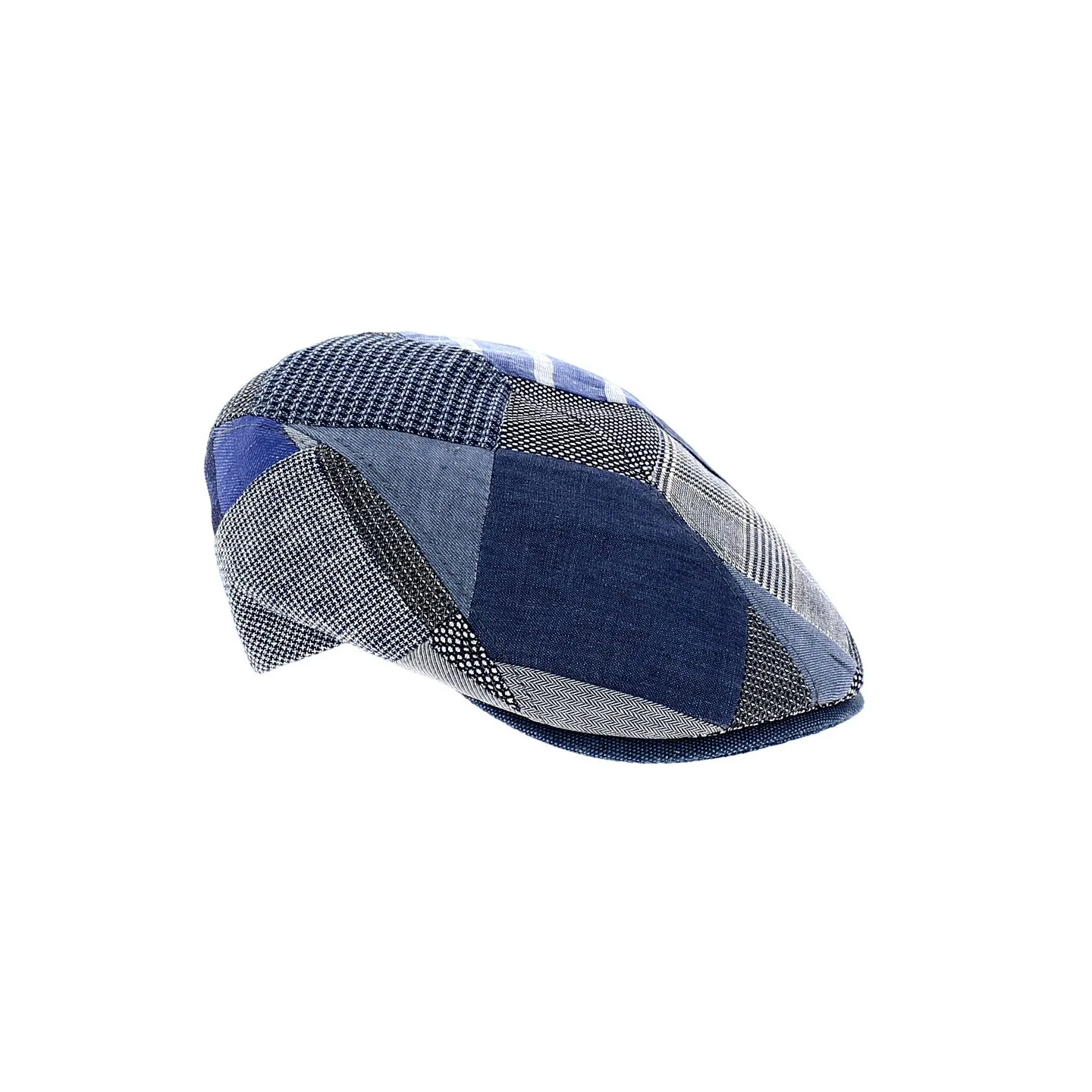 Daffy Patchwork Blue Flat Cap - Traclet