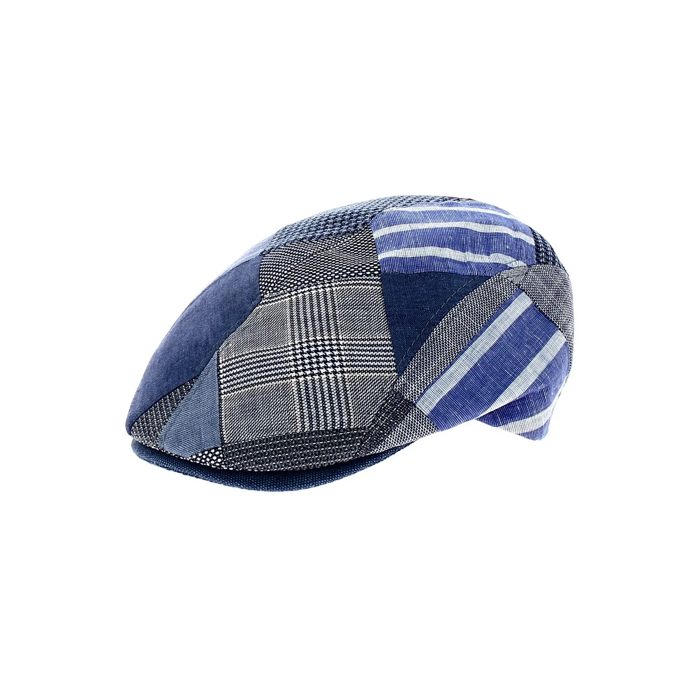Daffy Patchwork Blue Flat Cap - Traclet