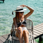Bleached Sophie Panama Wide-Brimmed Hat