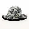 White & Green Reversible Summer Bobble with Floral Patterns - Traclet