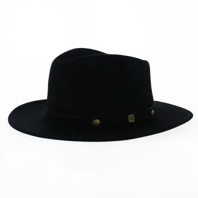 Fedora Berno Black Wool Felt Hat - Traclet