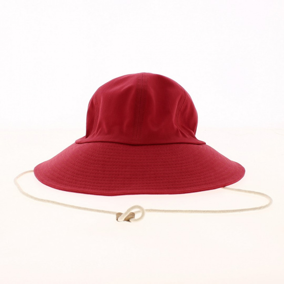 Nadine Red Cotton Visor Cap - Crambes
