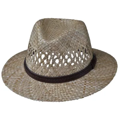 Chapeau Traveller Paka Ajouré Paille Naturelle - Traclet